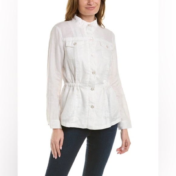 J. McLaughlin Jackets & Blazers - J. McLaughlin Women's White Linen Vista Utility Jacket Size M